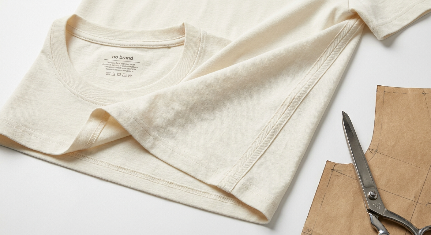 Close-up of garment seaming and construction detail
