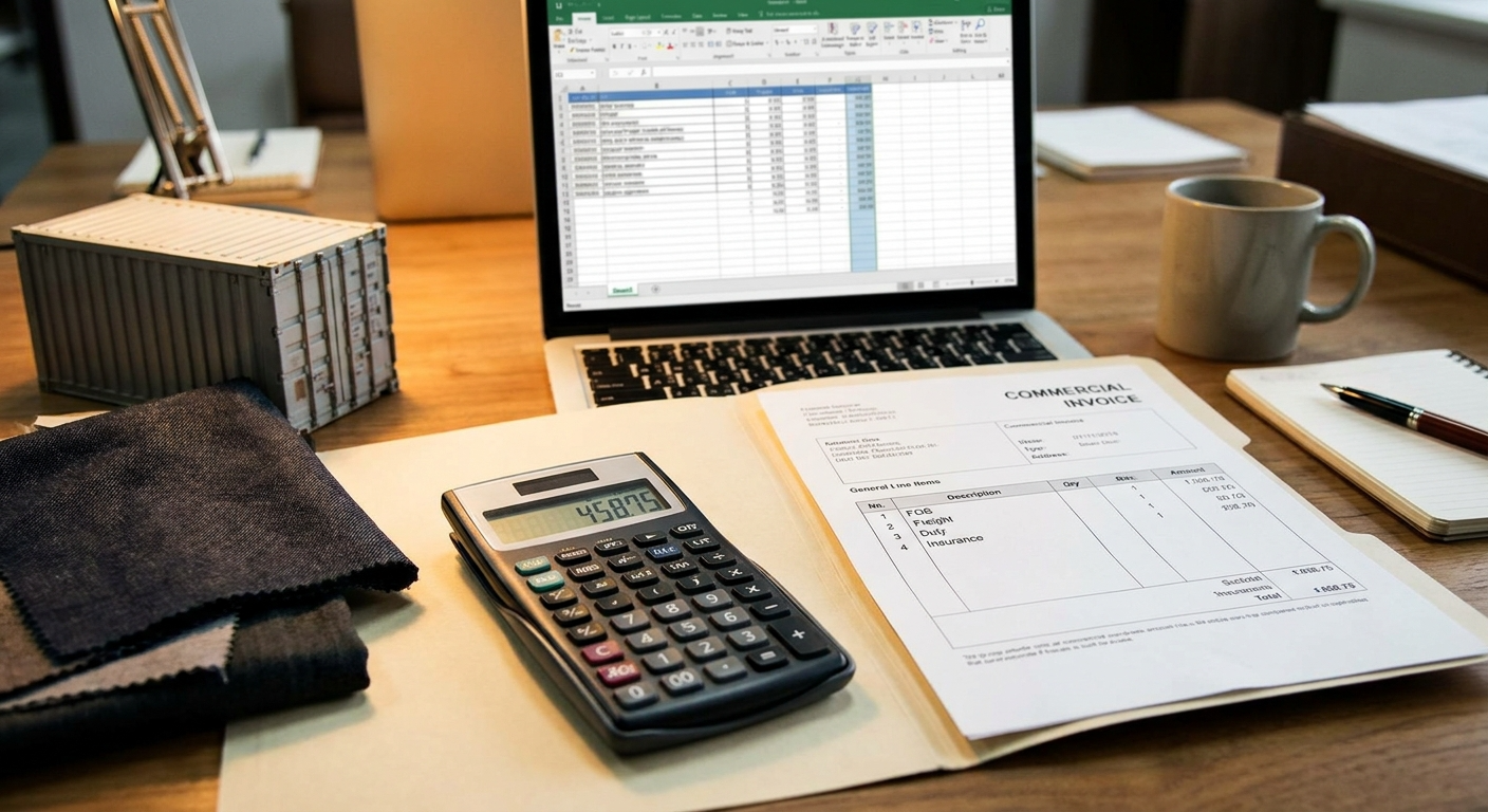 Business professionals analyzing costs in meeting room