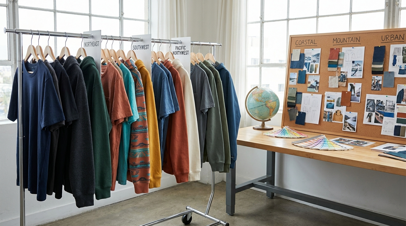 Diverse fashion designs and color palettes displayed
